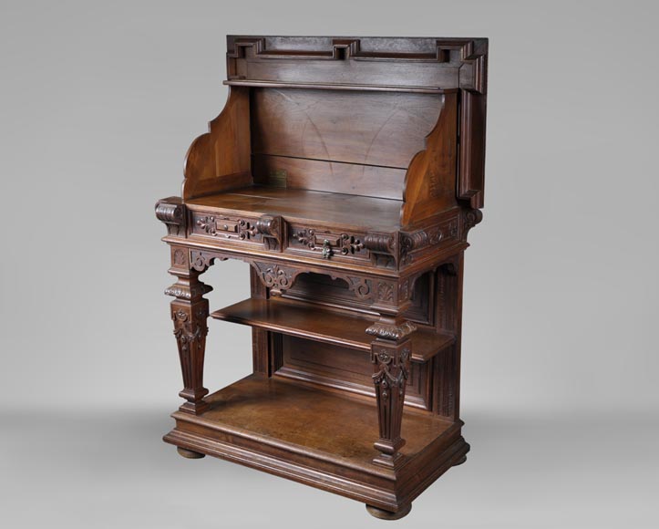 Beautiful antique carved walnut wood dining room set by the french