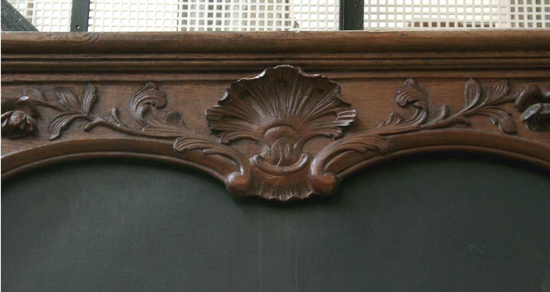 Oak mantle and trumeau with portrait of lady-9
