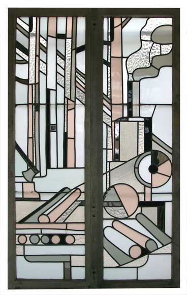 Cubist stained glass window - Civil and historical