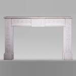 Carrara marble mantel with Vulcan's forge cartouche