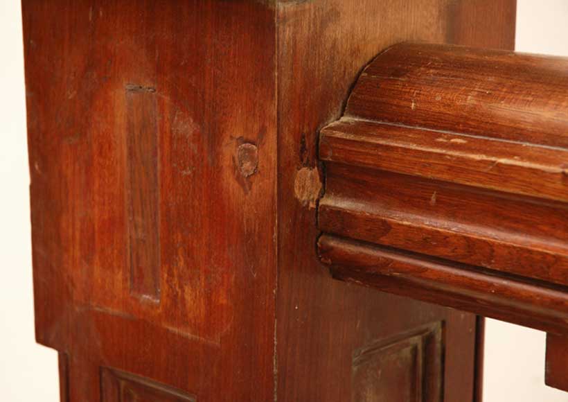 Mahogany newel post and staircase late 19th century.-9