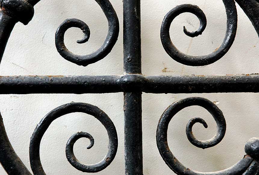 Pair of square wrought iron windows-2