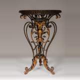 Louis XV style brazier in gilt wrought iron