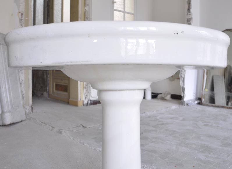 Antique earthenware pedestal sink-3