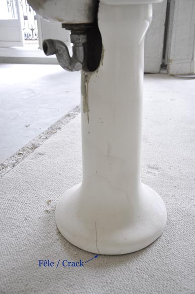 Antique earthenware pedestal sink-5