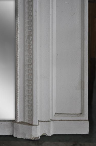 A Louis XVI style painted in white Overmantel with a bow-4