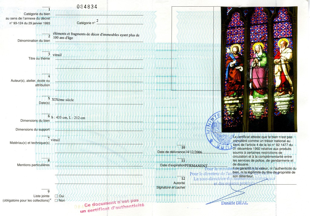 Export certificate