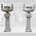 Louis LONATI, Pair of Vases with tritons and fauns decor, with their original bases