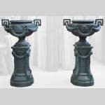 Pair of cast iron Louis XVI style vase with theirs originals bases