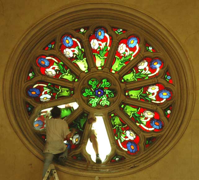 Large rose window, without the stone structure-0