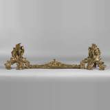 Beautiful Louis XV Style gilt bronze fire fender with children and foliages