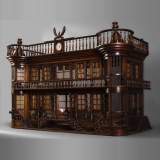 Rare antique bird cage in the shape of a miniature castle, late 19th century