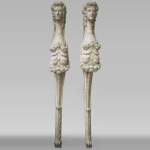 Pair of carved wood caryatids from the 18th century