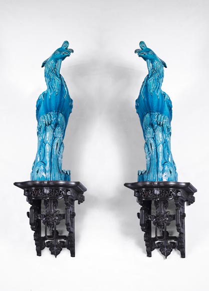 Eugène-Frédéric PIAT (1827-1903) - Pair of Japanese wall brackets, a similar model of which belonged to Sarah Bernhardt-0