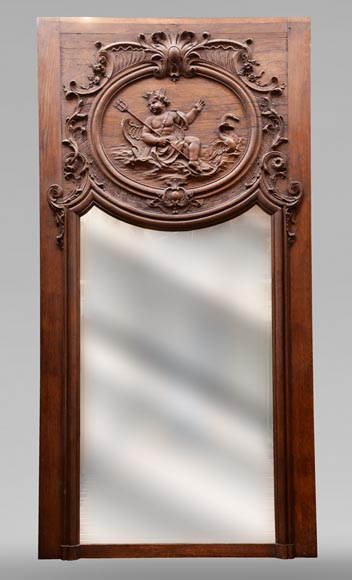Louis XV style wood overmantel, late 19th century-0