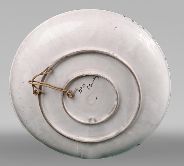 Théodore DECK (ceramist) and Éléonore ESCALLIER (painter), dish with tits-8