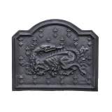 Cast iron fireback with the Salamander of King Francis Ist