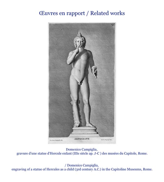 Heracles As A Child Sumptuous Sculpture In Statuary Marble C 1880 Sculpture