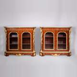 MONBRO (att. to) Pair of cabinets with  espagnolettes in gilt bronze