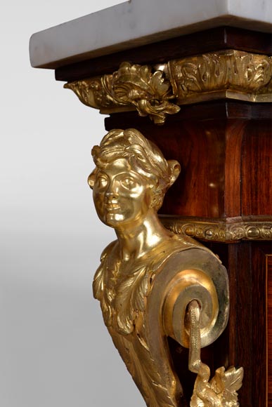MONBRO (att. to) Pair of cabinets with  espagnolettes in gilt bronze-5