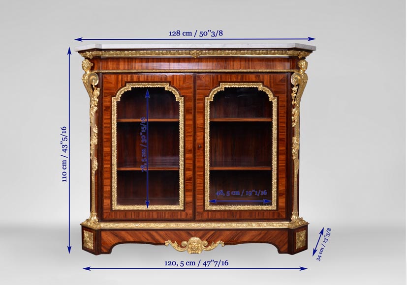 MONBRO (att. to) Pair of cabinets with  espagnolettes in gilt bronze-14