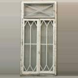 Restoration style wooden and glass double window 
