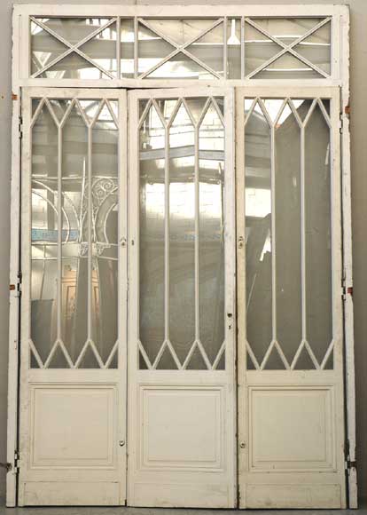 Restoration style wood and glass doors-0