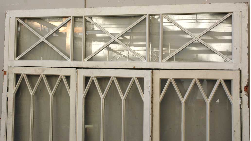 Restoration style wood and glass doors-1