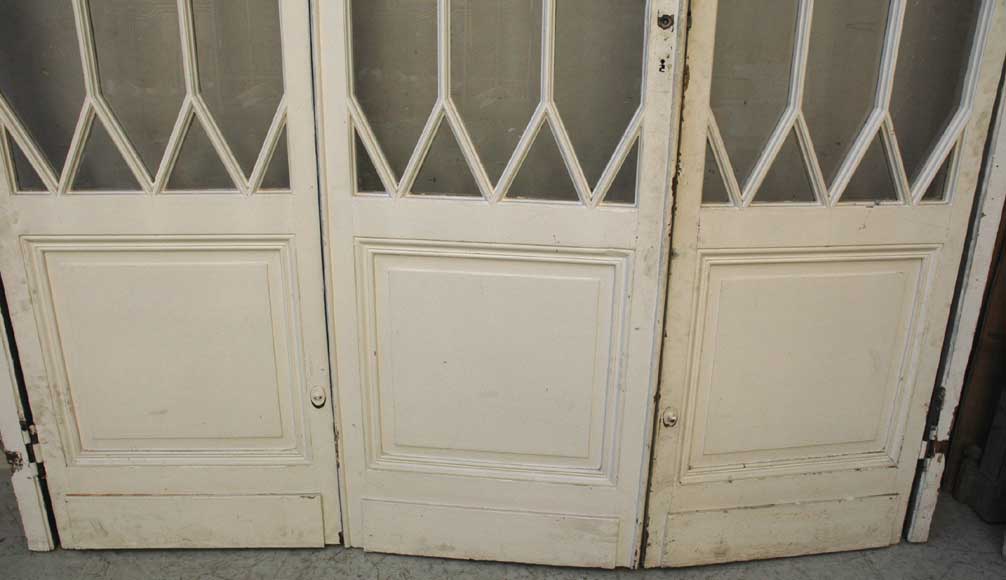 Restoration style wood and glass doors-3
