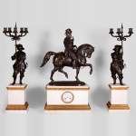 Alfred Émile O'Hara de Nieuwerkerke - Equestrian statue of William the Silent, Prince of Orange Nassau and two candelabras with halberdiers after Carlo Marochetti.