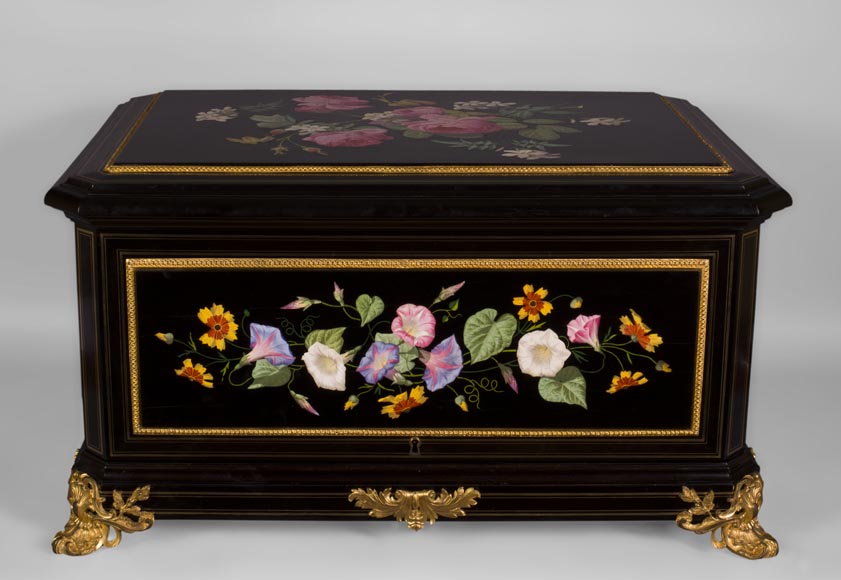 Julien-Nicolas RIVART (1802-1867) - Exceptional Jewel Case decorated with porcelain marquetry from Elsa Schiaparelli’s collection-1
