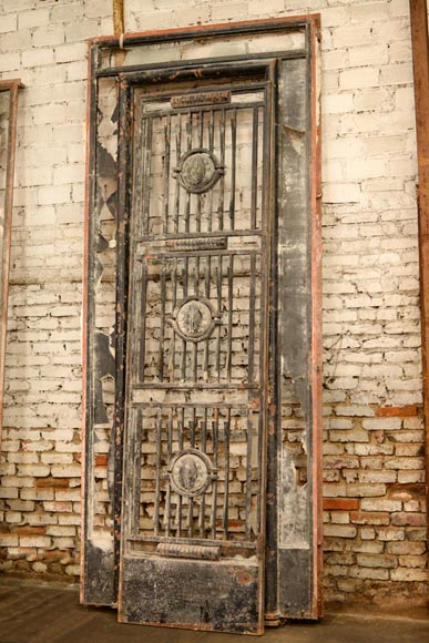 POILLERAT Gilbert - Art Deco pair of doors and window railing, wrought iron and bronze, 1936-2