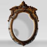 Beautiful antique Napoleon III style mirror with partitions and putti decor