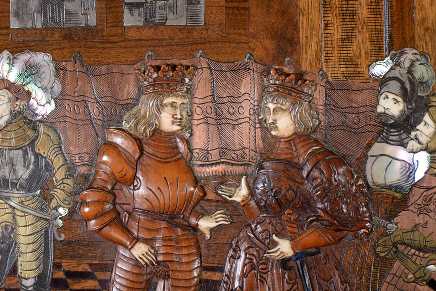 Richard COURMONT & Cie, Neo-Renaissance style credenza with secret drawers 