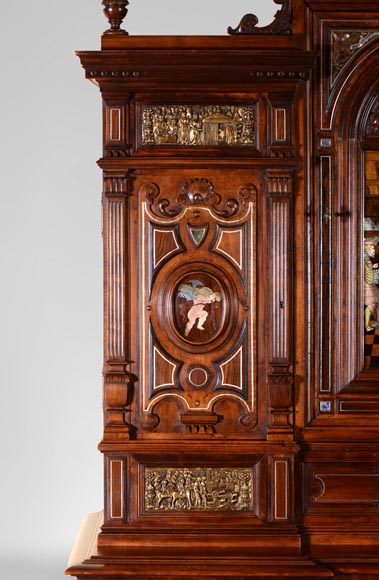 Richard COURMONT & Cie, Neo-Renaissance style credenza with secret drawers 