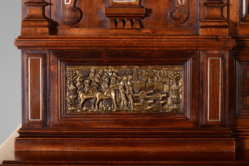 Richard COURMONT & Cie, Neo-Renaissance style credenza with secret drawers 