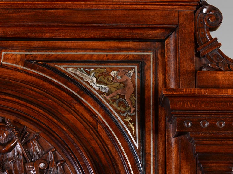 Richard COURMONT & Cie, Neo-Renaissance style credenza with secret drawers 