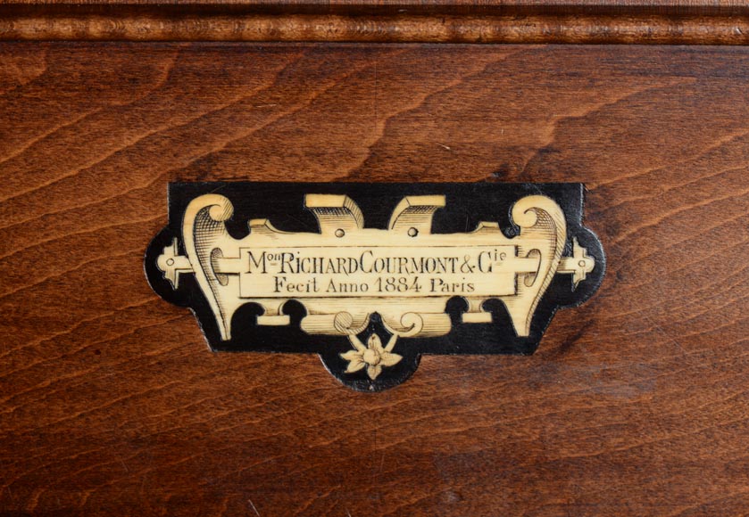 Richard COURMONT & Cie, Neo-Renaissance style credenza with secret drawers 