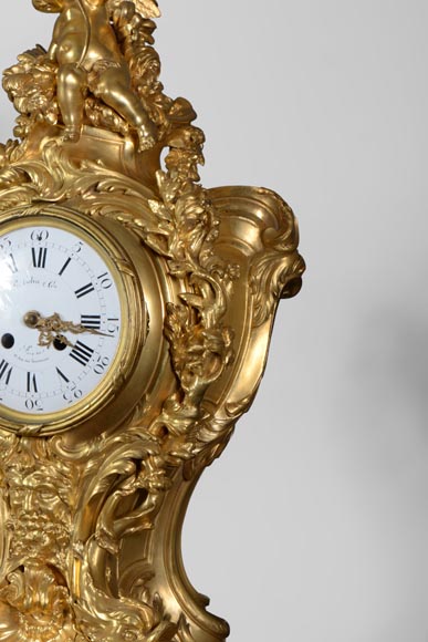 Léon MESSAGÉ (1842-1901) (att. to) - Antique Louis XV style clock-5