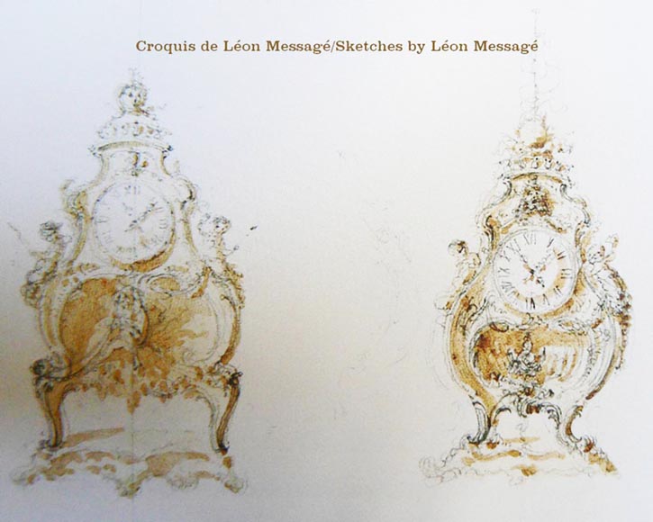 Léon MESSAGÉ (1842-1901) (att. to) - Antique Louis XV style clock-9