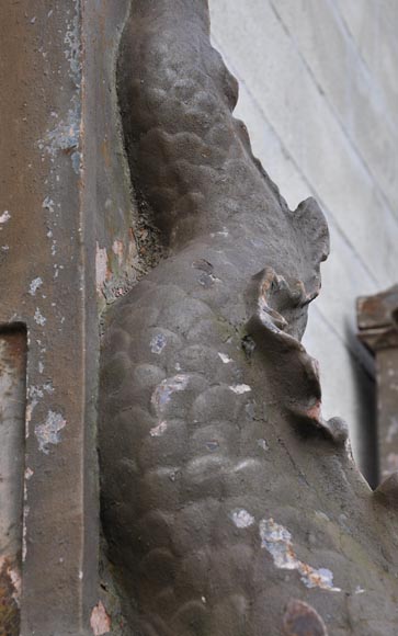 Gustave Eiffel (1832-1923) - Two cast iron dolphins coming from the Pont de la Porte de France in Grenoble, circa 1892