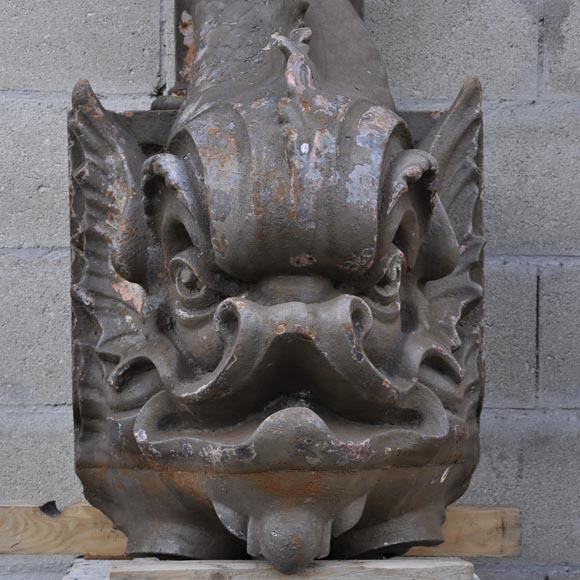 Gustave Eiffel (1832-1923) - Two cast iron dolphins coming from the Pont de la Porte de France in Grenoble, circa 1892