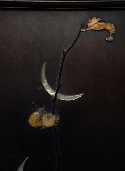 Small Japanese style furniture with carved decoration and inlay of mother-of-pearl and ivory-5