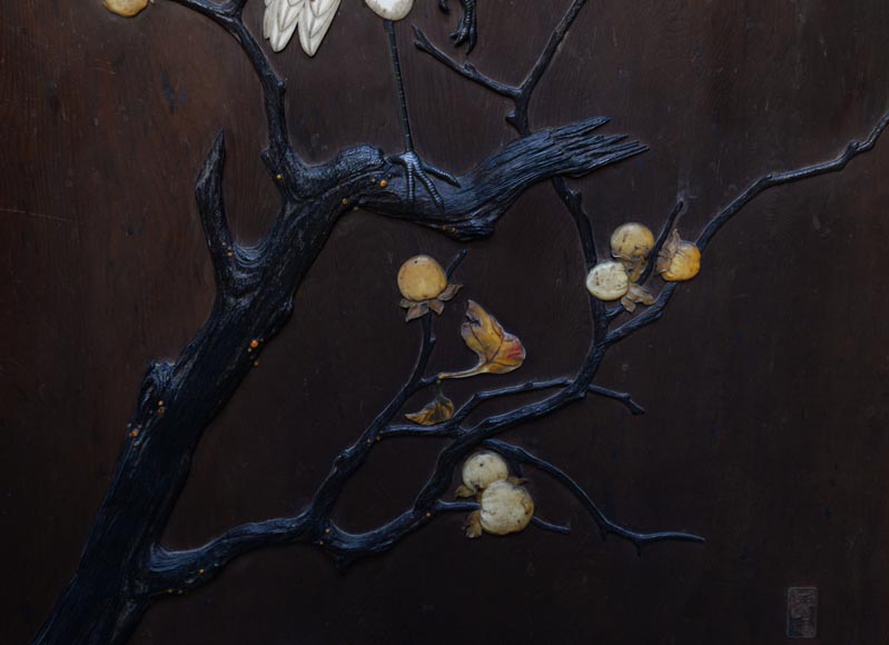 Small Japanese style furniture with carved decoration and inlay of mother-of-pearl and ivory-6