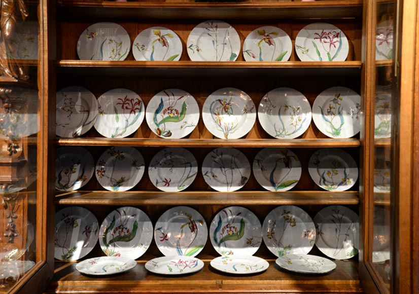 Assiette en faience luneviile st clement decor au chinois fin 19 ème