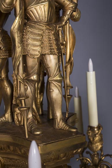 Jean-François-Théodore GECHTER (1795–1844) & Nicolas-Germain CHARPENTIER (1807–1864), Ensemble comprising a chandelier and a pair of wall sconces with standard and trophy holders-19