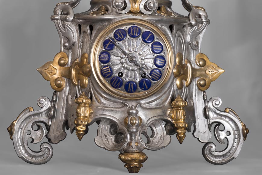 Carlo MAROCHETTI et Louis-Marie MORIS (attributed to), Troubadour-style Clock Set-4