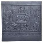 Antique large cast iron fireback inspired by Oath of the Horatii by David, first half of the 19th century