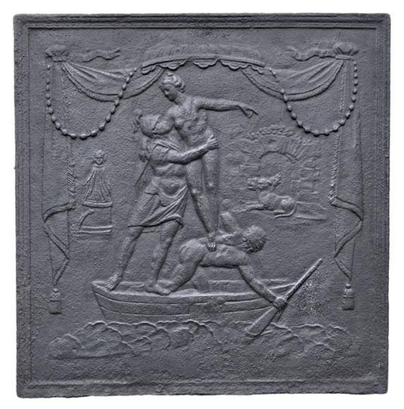 Aeneas in the underworld - Antique Louis XVI style fireback-0