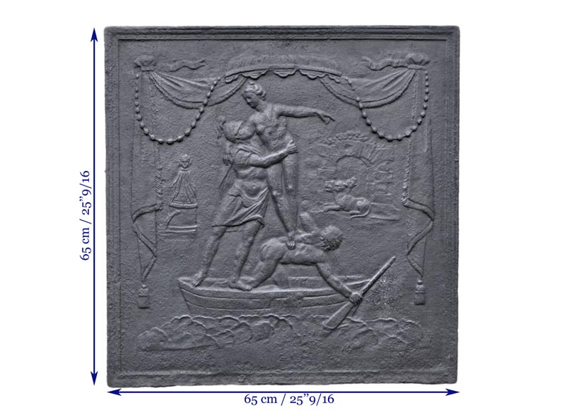 Aeneas in the underworld - Antique Louis XVI style fireback-8